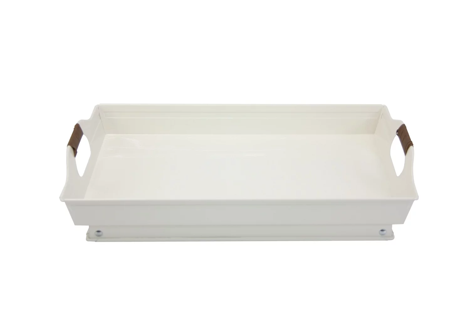 Better Homes & Gardens - Vanilla White Rectangle Galvanized Steel Bed Serving Tray, 18.7 in L x 12.2 in W
