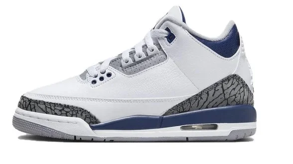 Big Kid's Jordan 3 Retro White/Midnight Navy (DM0967 140) - 4
