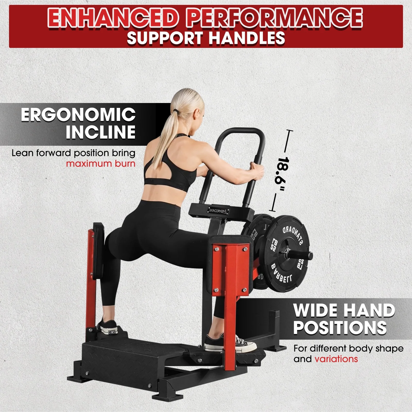 Syedee Standing Hip Abductor Machine, 450lbs Plate-Loaded Inner Thigh Machine, Thigh Master Hip Trainer, Hip Thrusters for Home Gym Hip Training