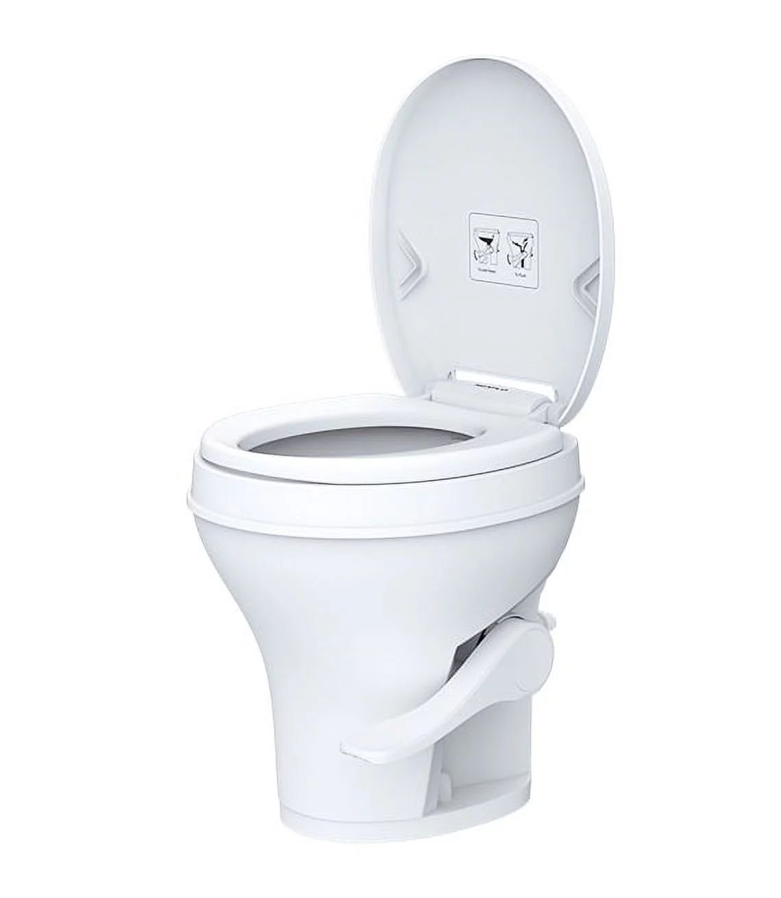 SEAFLO RV Toilet - Standard Height, Gravity Flush, Foot Pedal, Soft Close Lid
