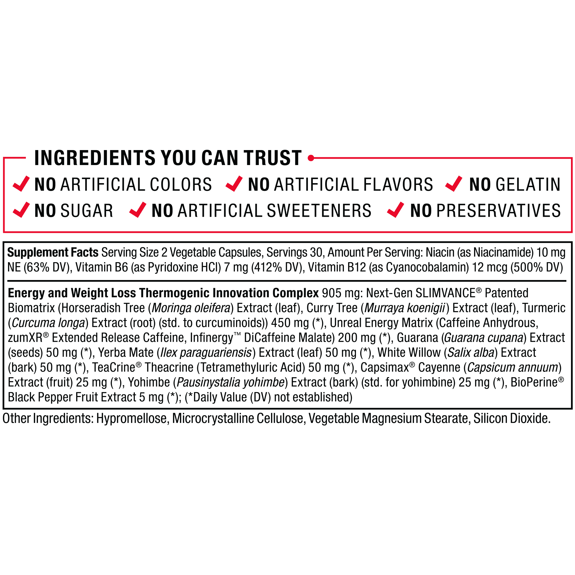 Force Factor LeanFire with Next-Gen SLIMVANCE, Fat Burner Supplement, 60 Count