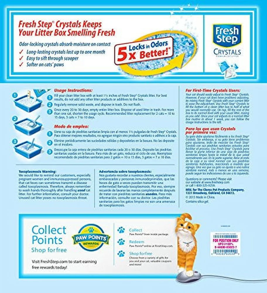 Fresh Step Crystals, Premium Cat Litter, 8 Pound Bag