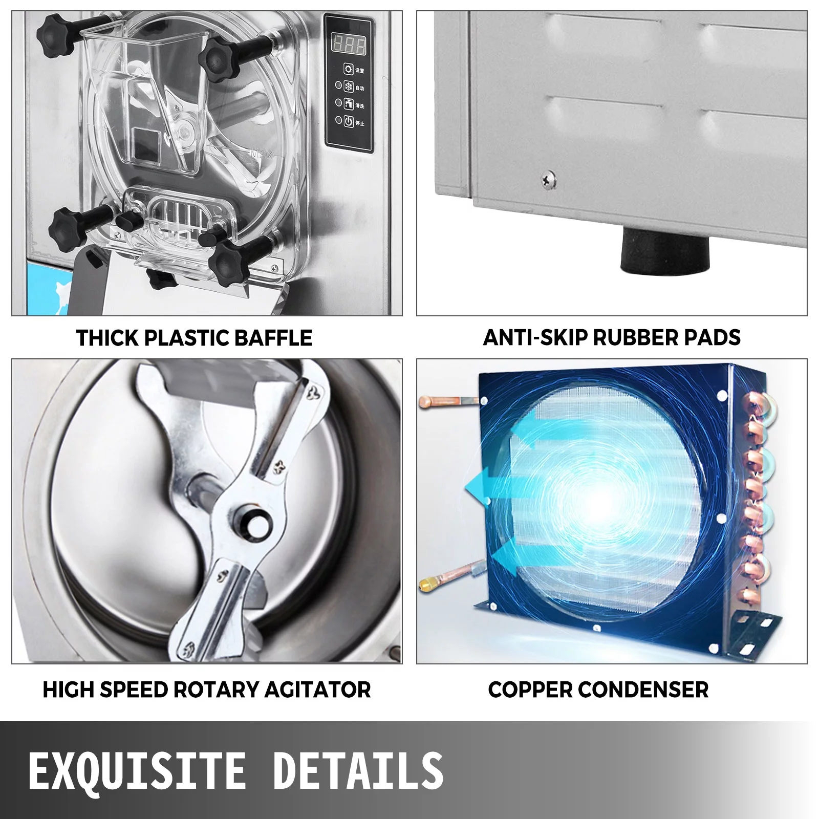 VEVORbrand Commercial Hard Ice Cream Machine Maker 20 L/H Frozen Yogurt Ice Cream LED Display MakerOpens in a new window or tab Silver