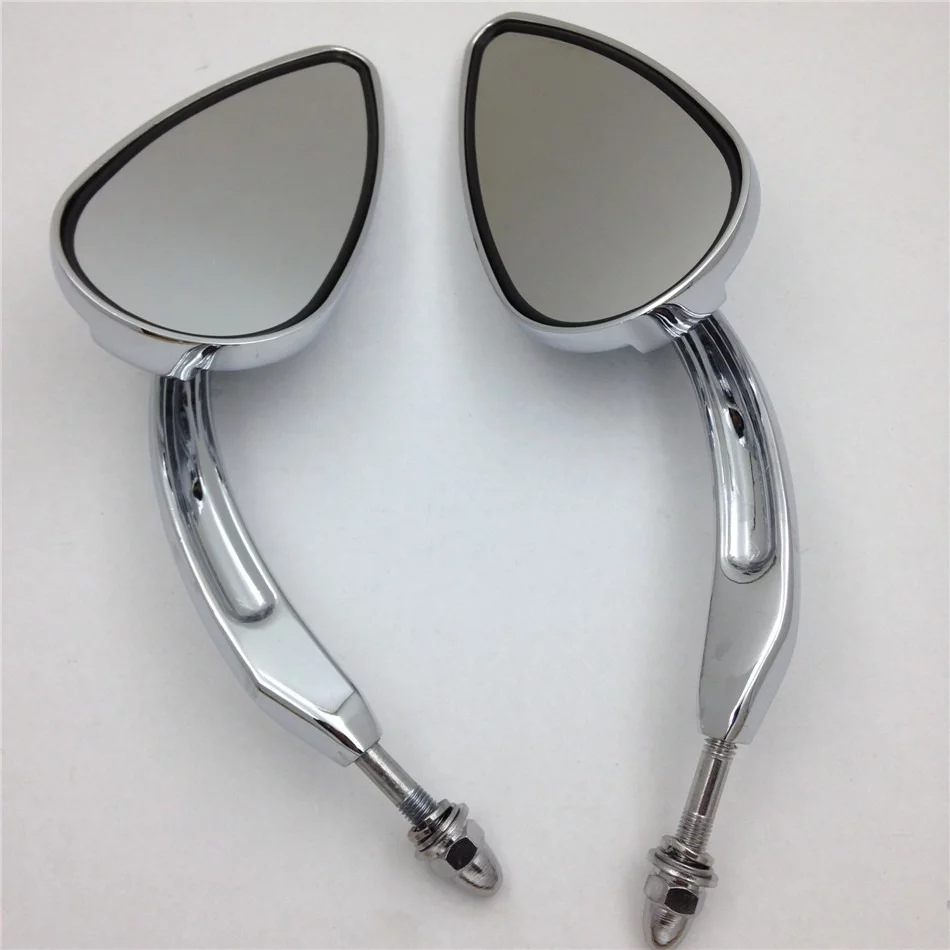 HTT-MOTOR Skull Flame Side Mirrors for 1984-2014 universal to Sportster 883 Custom XL883C most Harley bike chrome