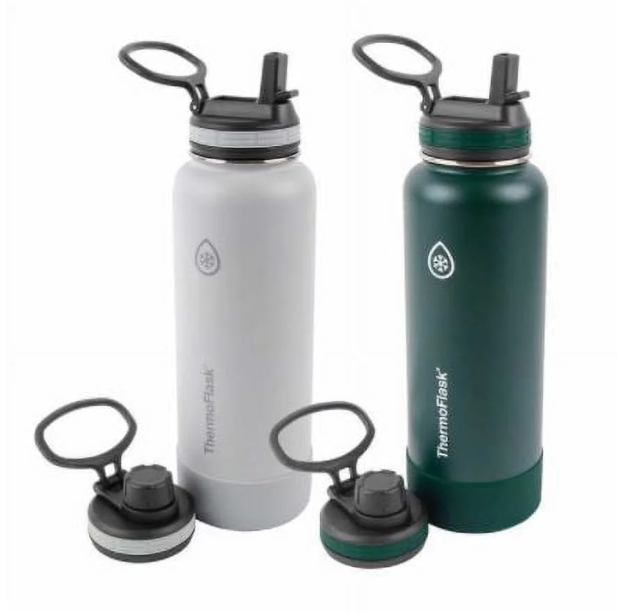 Thermoflask 40oz Stainless steel Insulated Water Bottle 2-pack - Green/White