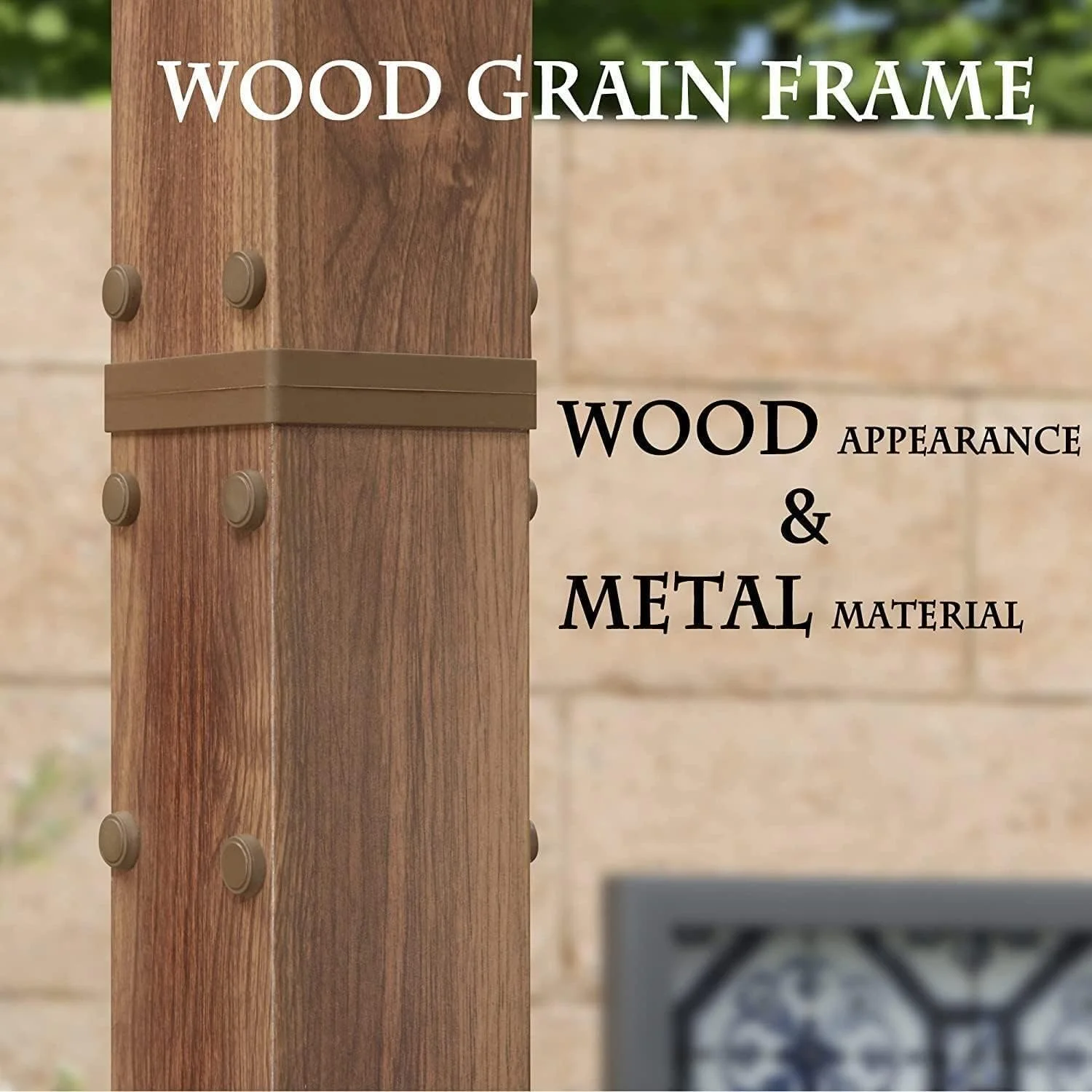 PURPLE LEAF 10' x 10' Outdoor Retractable Pergola with Sun Shade Canopy Patio Metal Shelter for Garden Porch Beach Pavilion Natural Wood Grain Aluminum Frame Modern Yard Grill Pergola, Beige