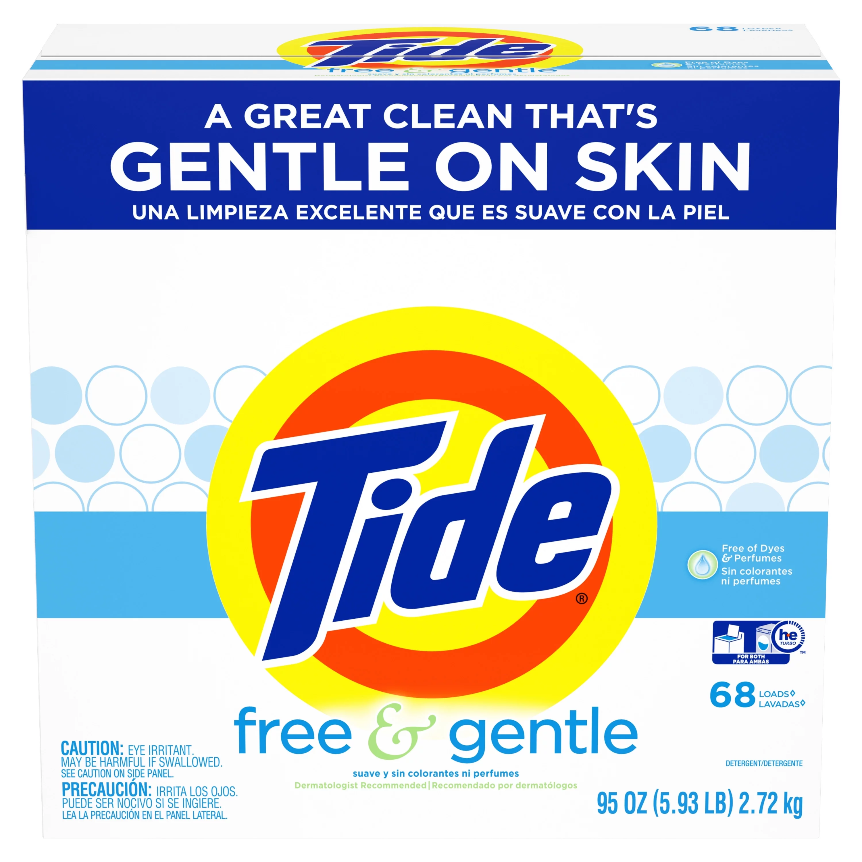 Tide Free and Gentle, 68 Loads Powder Laundry Detergent, 95 oz