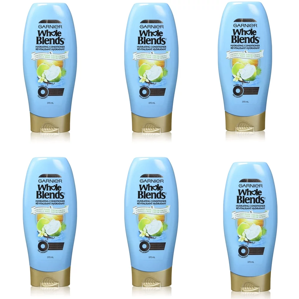 Pack of (6) Garnier Whole Blends Conditioner with Coconut Water And Vanilla Milk Extracts, 12.5 fl. oz