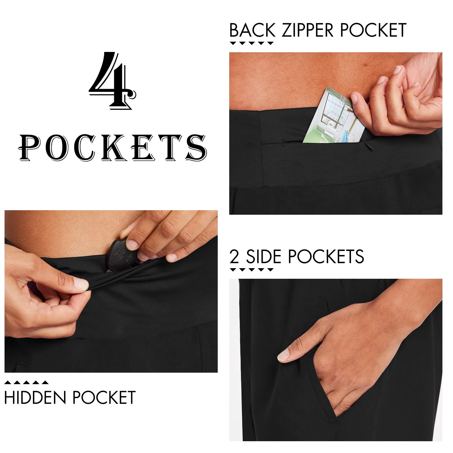 BALEAF Women's 7 Inches Long Running Shorts Back Zipper 4 Pockets Lounge Athletic Gym Shorts with Liner Black Size S