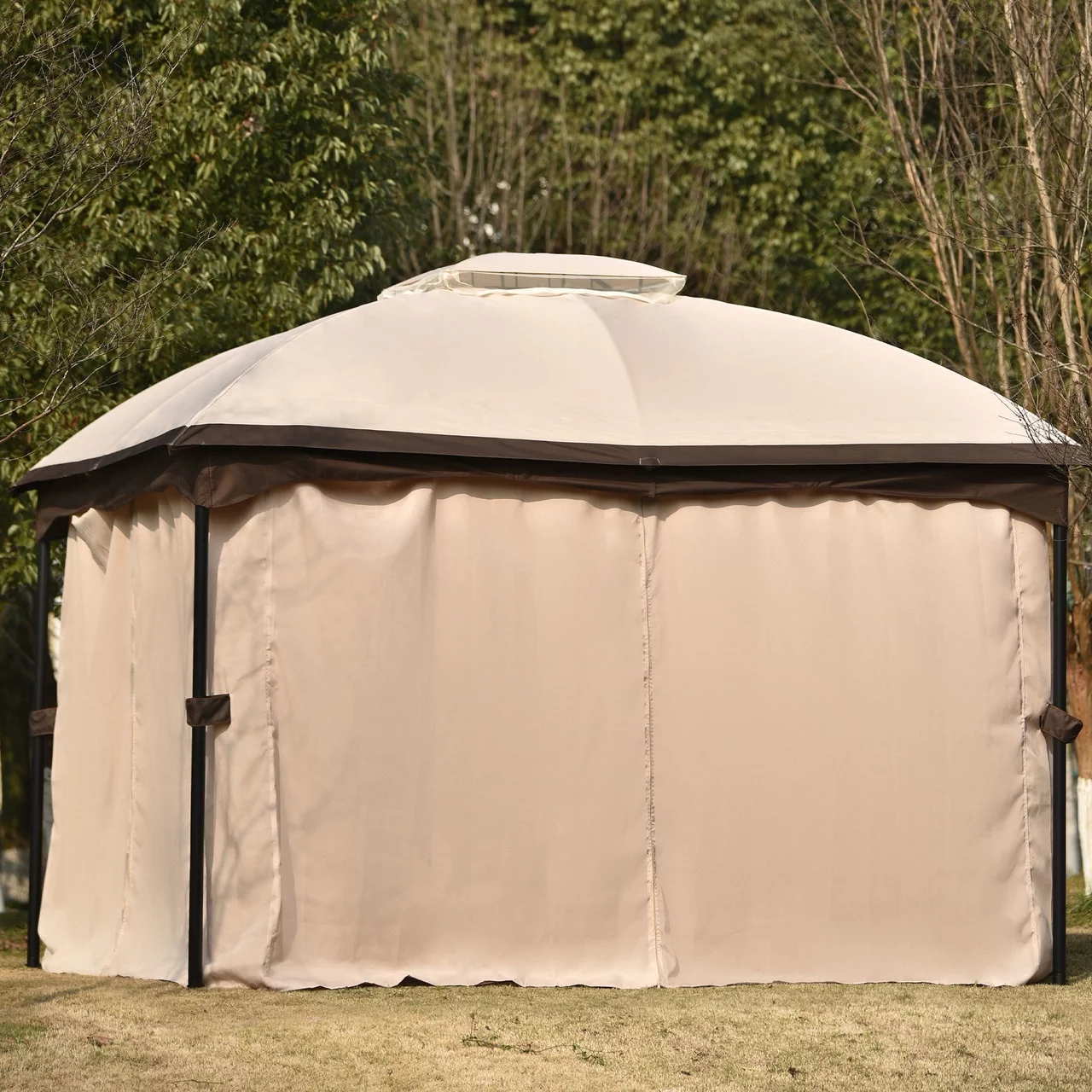 Patio Outdoor Gazebo - Double Roof Canopy with Mosquito Netting | 9.8 Ft. W x 11.8 Ft. D