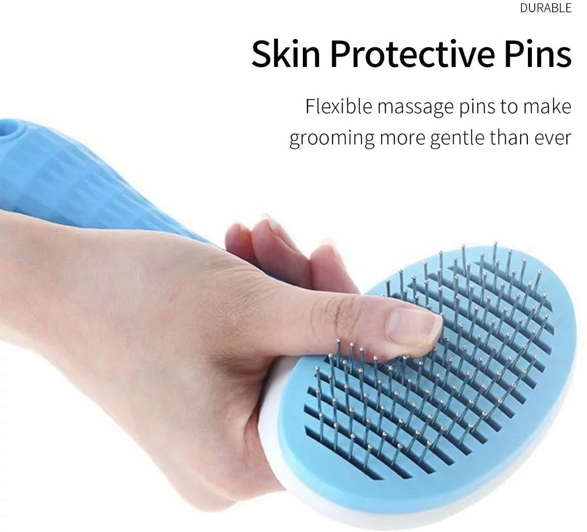 Automatic Pet Hair Removal Comb, Self-Cleaning Slicker Brush for Dogs & Cats- Grooming Shedding Brush for Small, Medium and Large Dogs and Cats- Pet Hair Brush with Soft Grip Handle