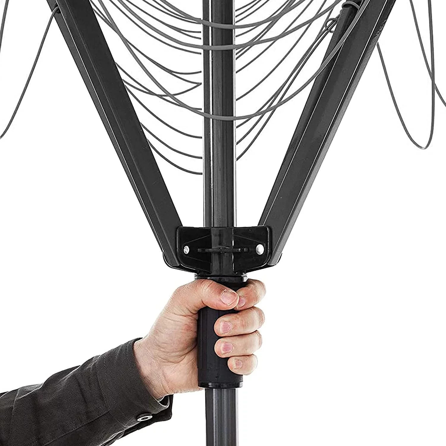 tonchean Rotary Outdoor Umbrella Drying Rack - Foldable Aluminum 4 Arms Adjustable 70.9