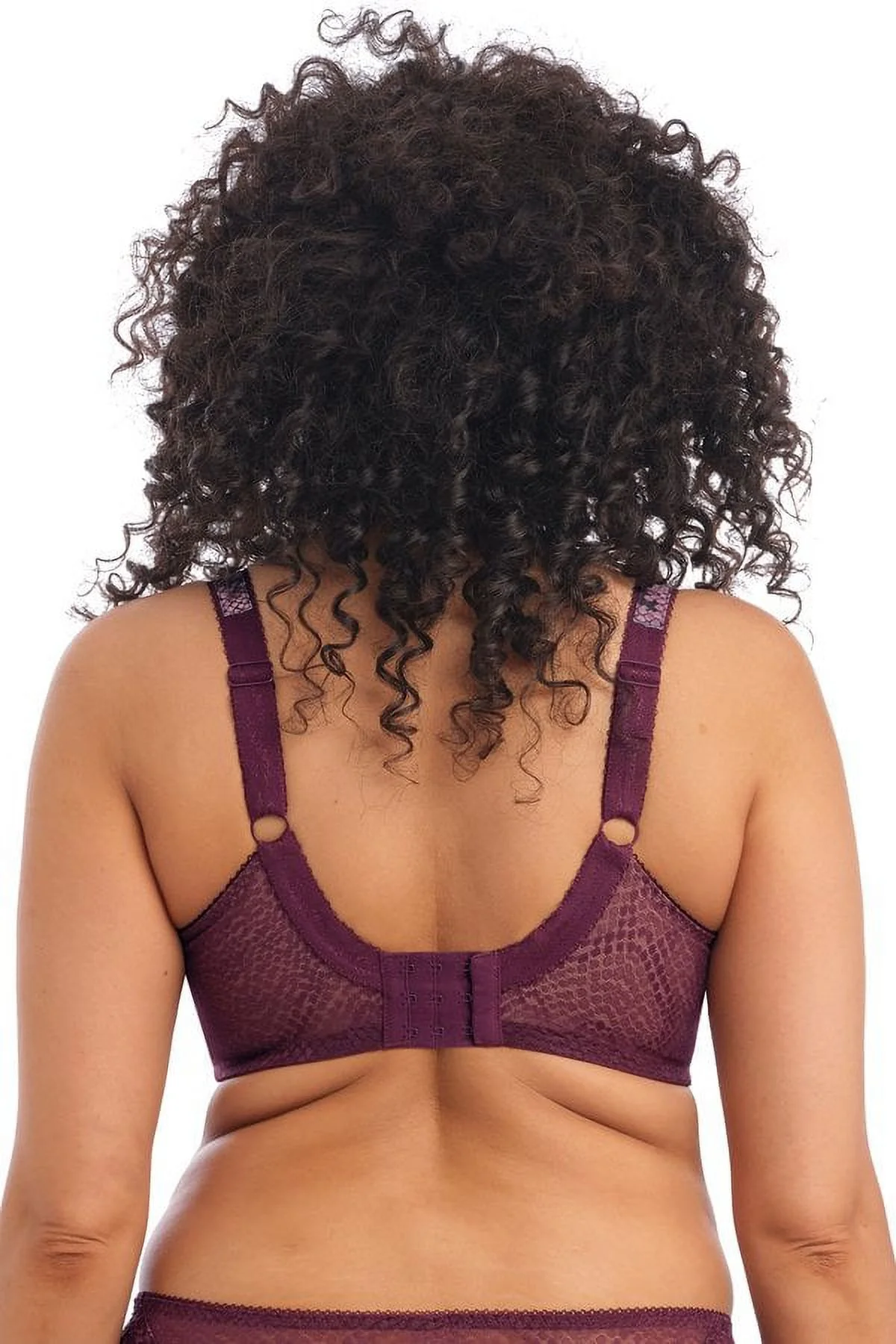 Elomi Lucie Banded Stretch Lace Plunge Underwire Bra (4490),40F,Mambo