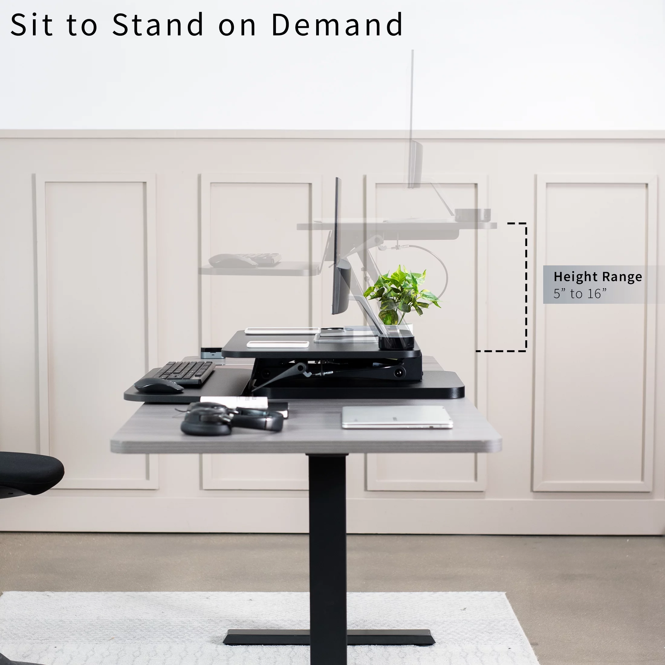 VIVO Height Adjustable Standing Desk Gas Spring Riser 25