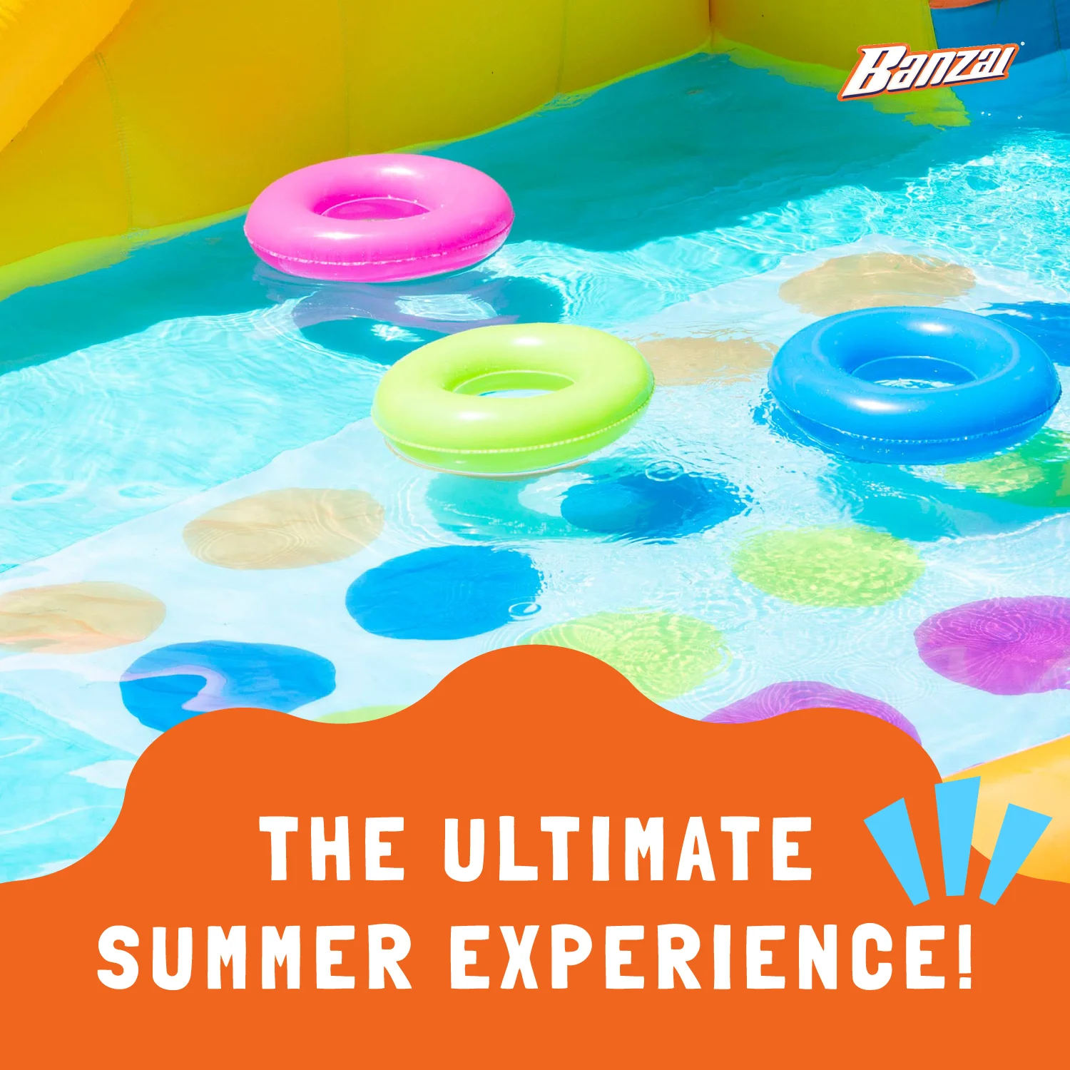 Banzai Inflatable Bouncer Water Game Park with Twister, Limbo, & Ring Toss