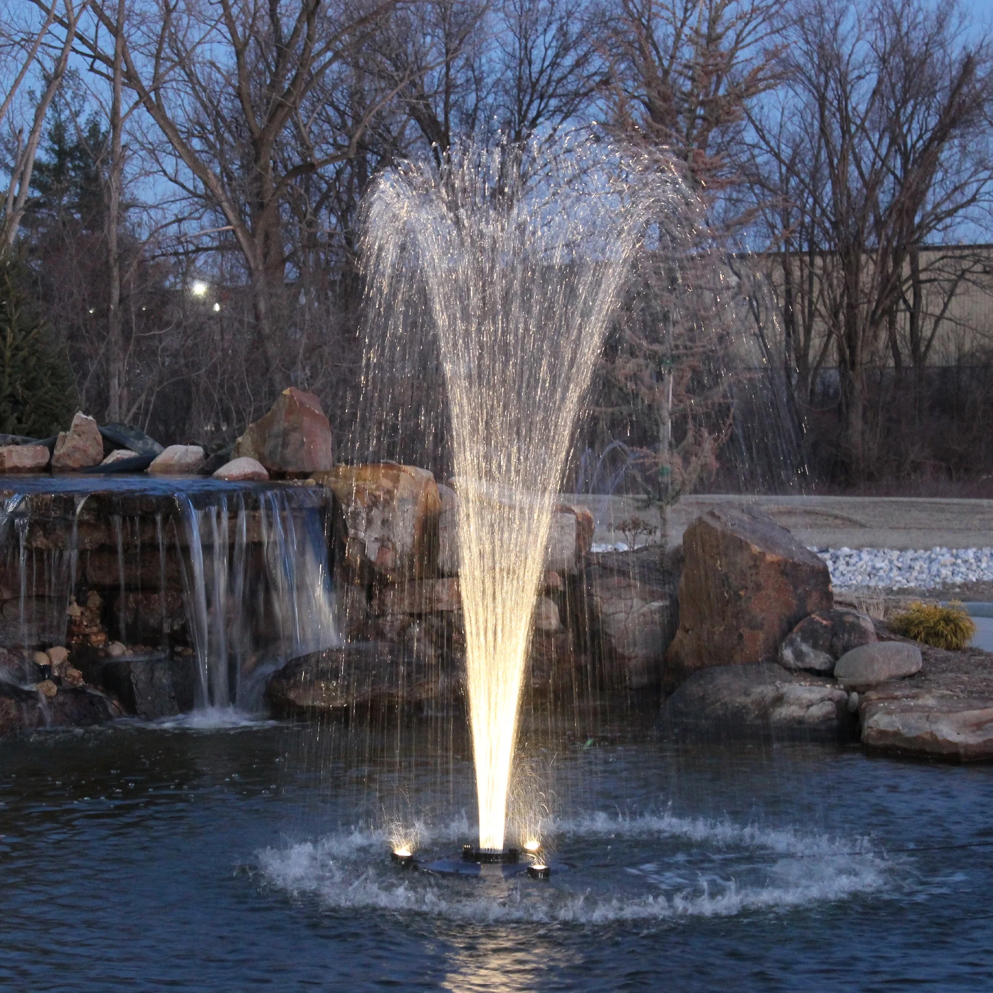 HALF OFF PONDS 1/4 HP Floating Fountain | 100 foot Cord | 9 Patterns | Surface Aeration for Ponds | AQF3000-100