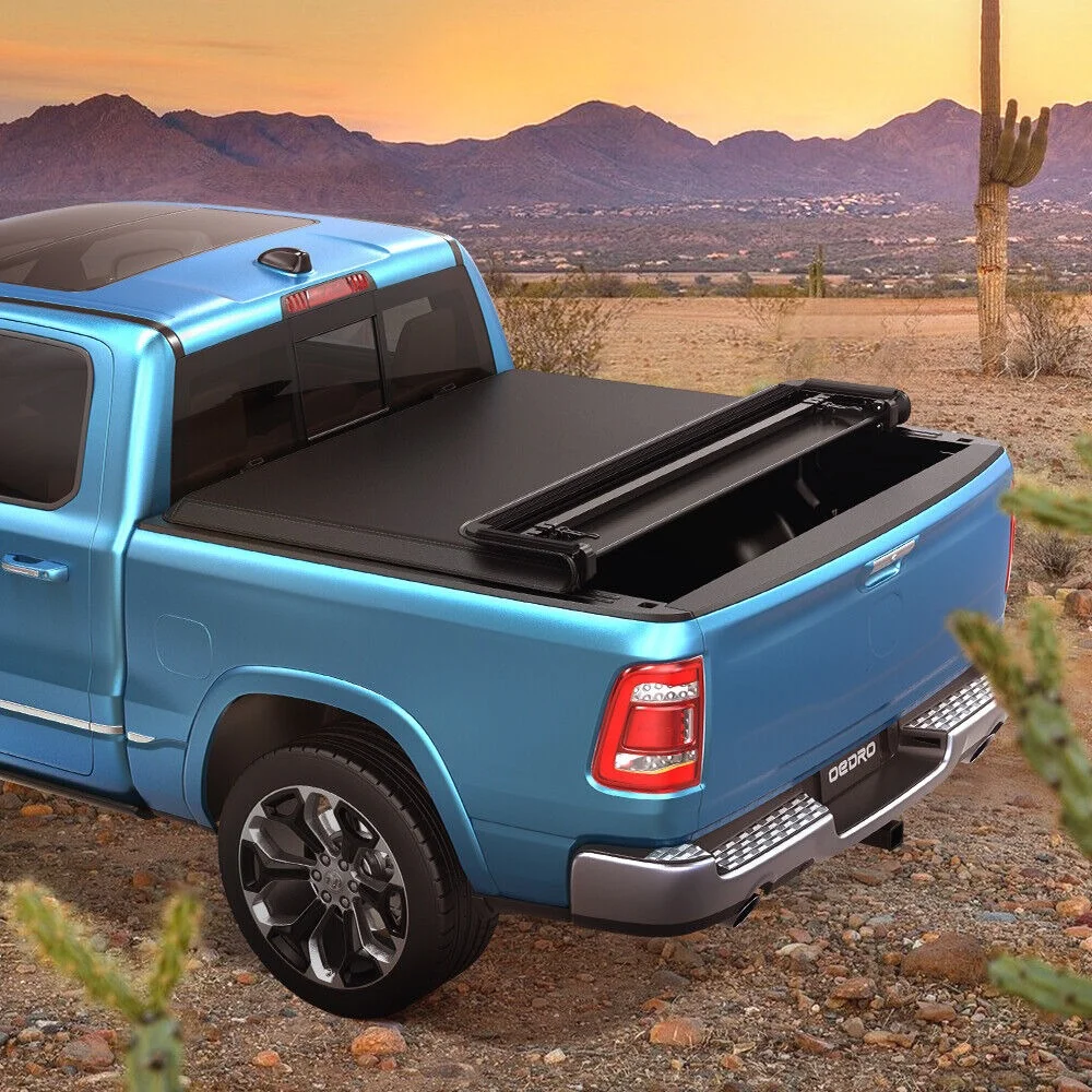 Ledkingdomus 6.6ft Fold Tonneau Cover Soft Truck Bed Cover for 2014-2019 Chevy Silverado/GMC Sierra 1500