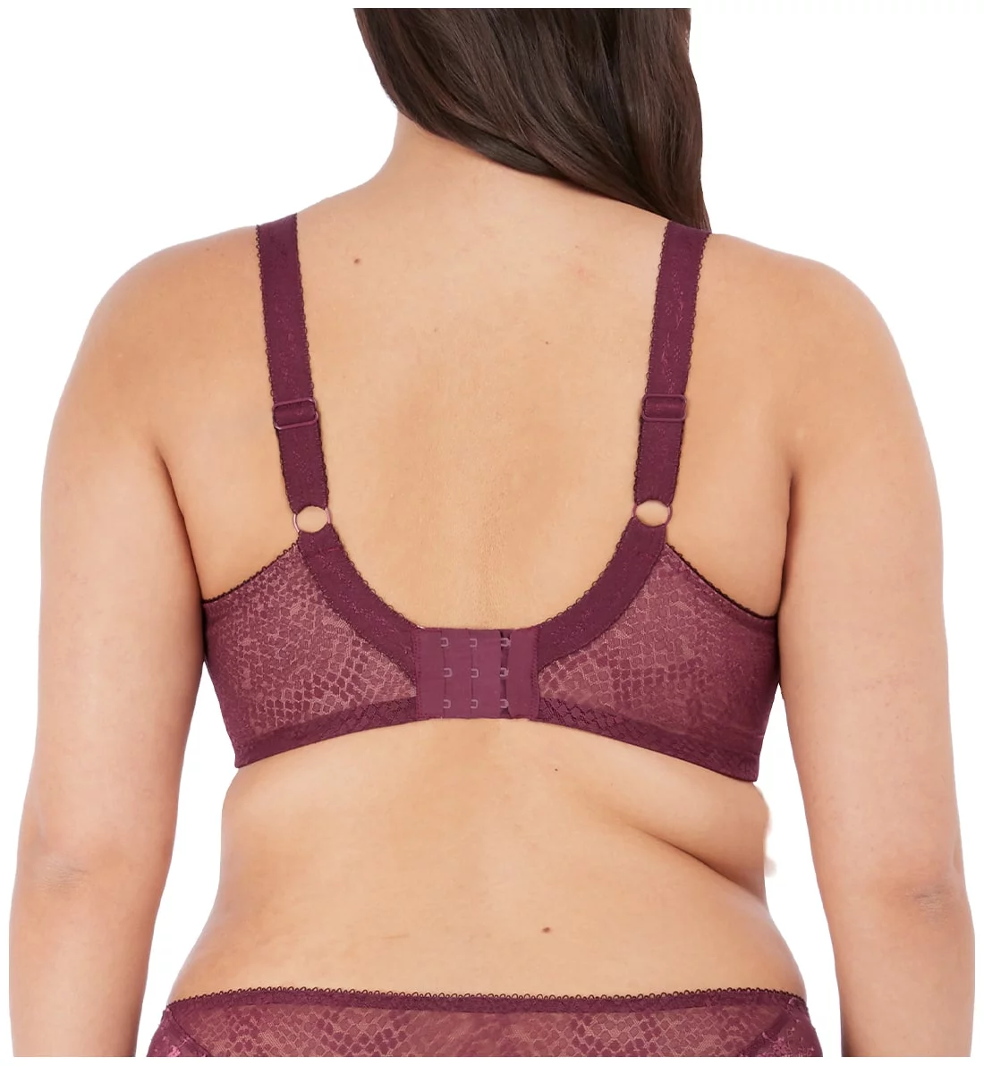 Elomi Lucie Banded Stretch Lace Plunge Underwire Bra (4490),40F,Mambo