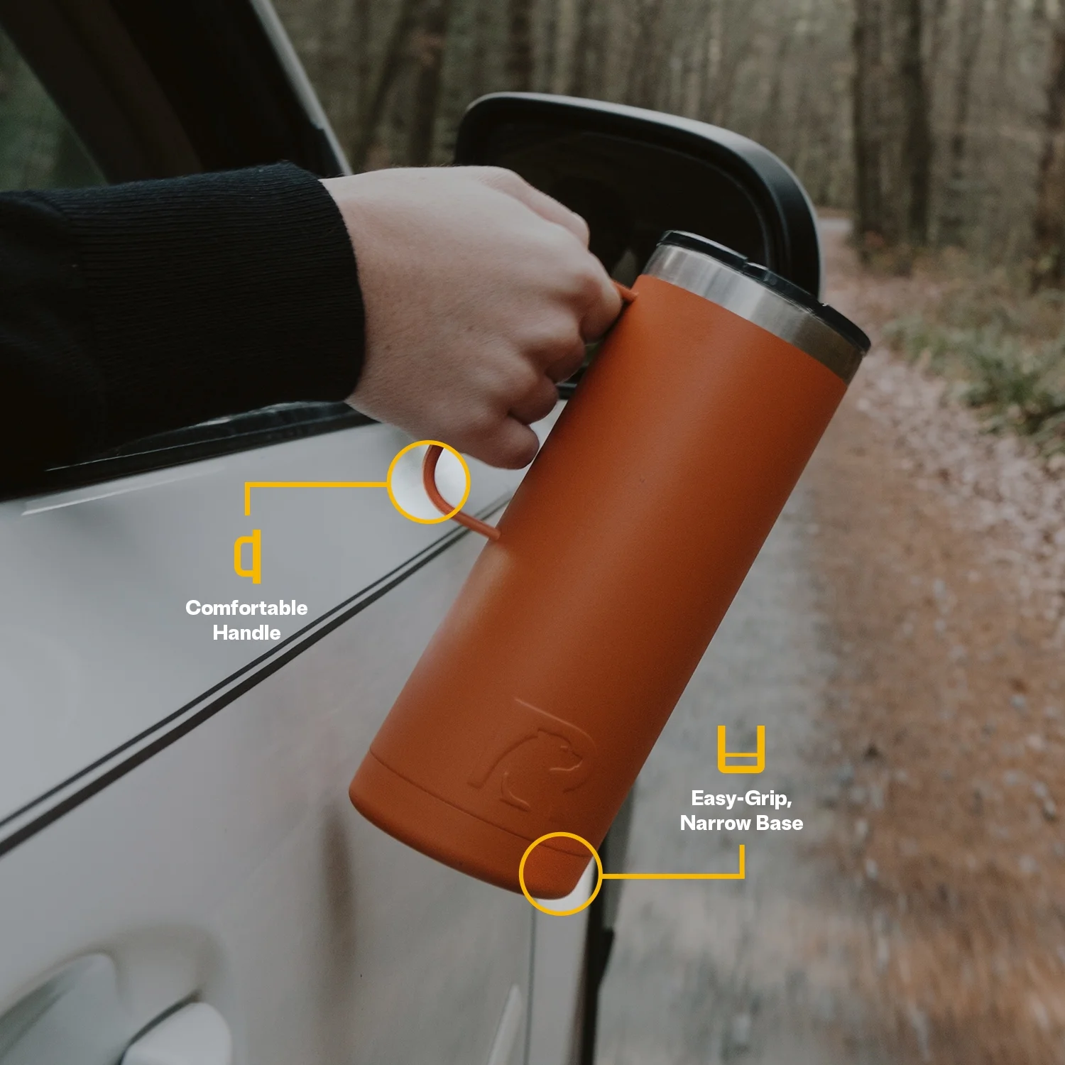 RTIC 20 oz Stainless Steel Insulated Travel Mug, Splash-Proof Lid, Dusty Rose Glitter