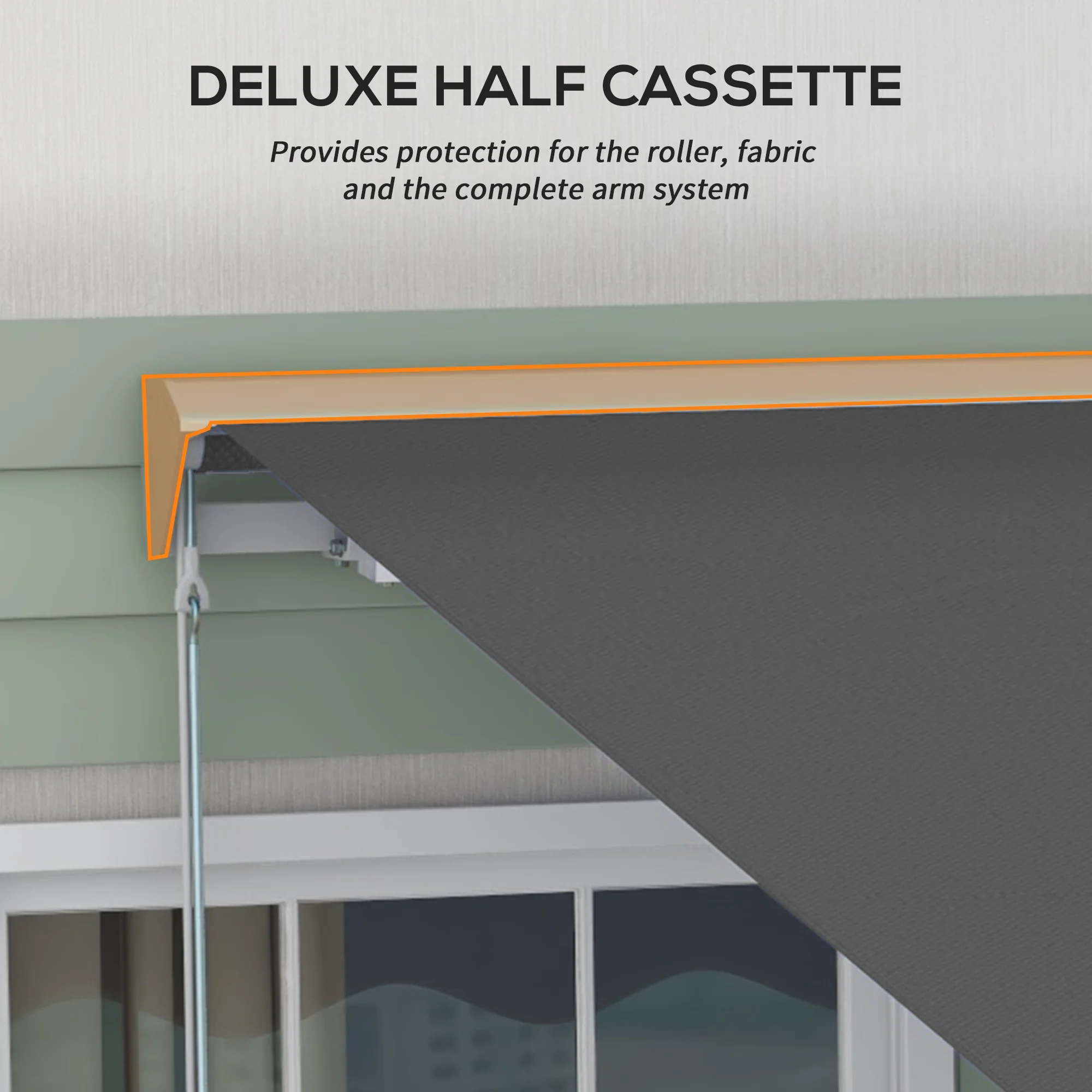 Outsunny 13' x 10' Electric Retractable Awning with LED Lights, Dark Gray