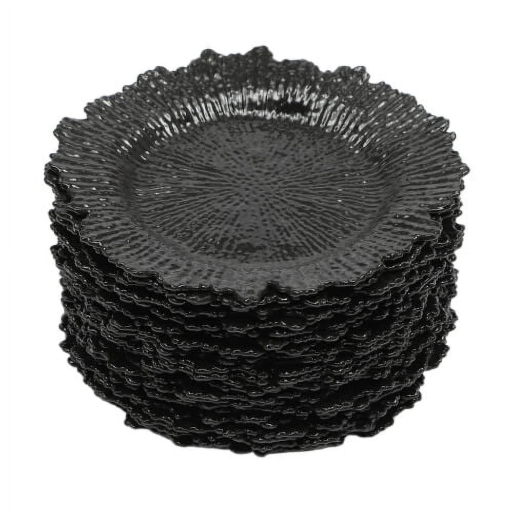 24pcs Modern Charger Plates Round Plastic Reef Plate Dinner Plates 12.6in