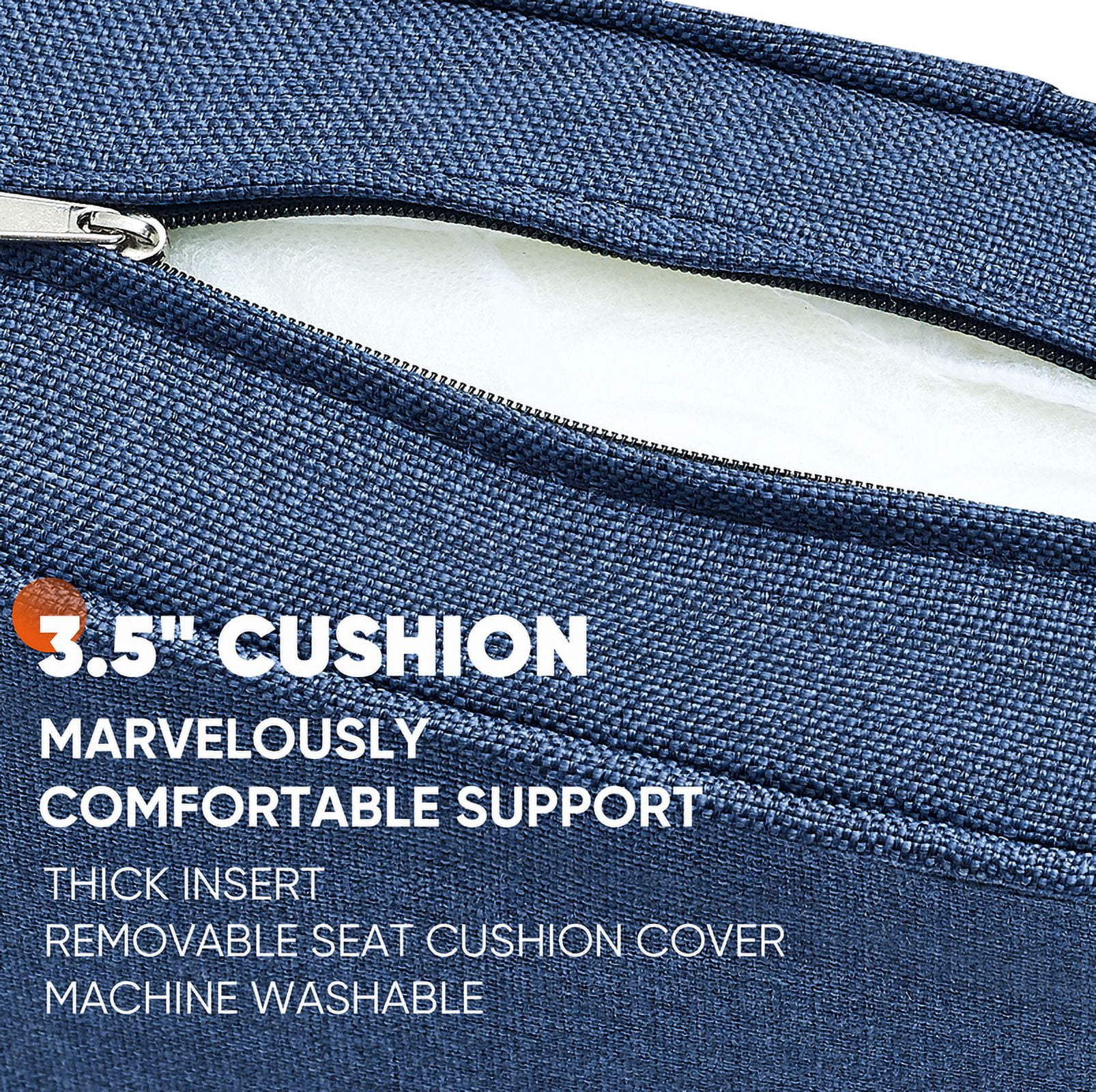 PARKWELL Outdoor 3 Seats Patio Sofa Furniture, All-Weather Wicker Rattan Couch with Removable Cushions,Blue