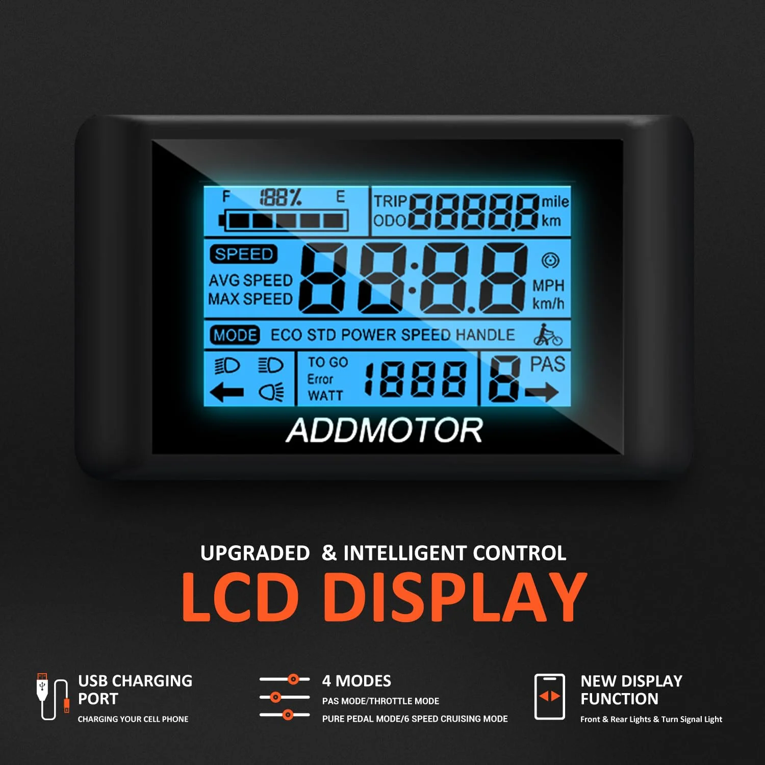 Addmotor Electric Trike, 750W (Peak 1400W) 90Miles Electric Tricycle for Adults, 48V 20Ah Folding 3 Wheel Electric Bikes with Parking Brake & Rear Speed Differential, E-310 Blue