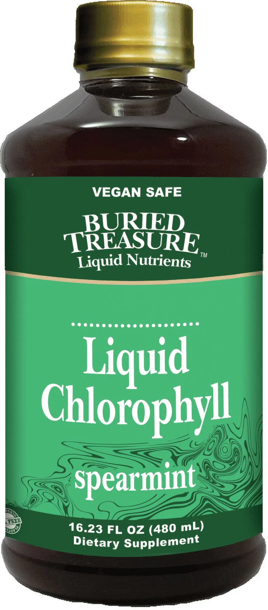 Buried Treasure Liquid Chlorophyll Vegan Dietary Supplement Spearmint All Natural 16 oz