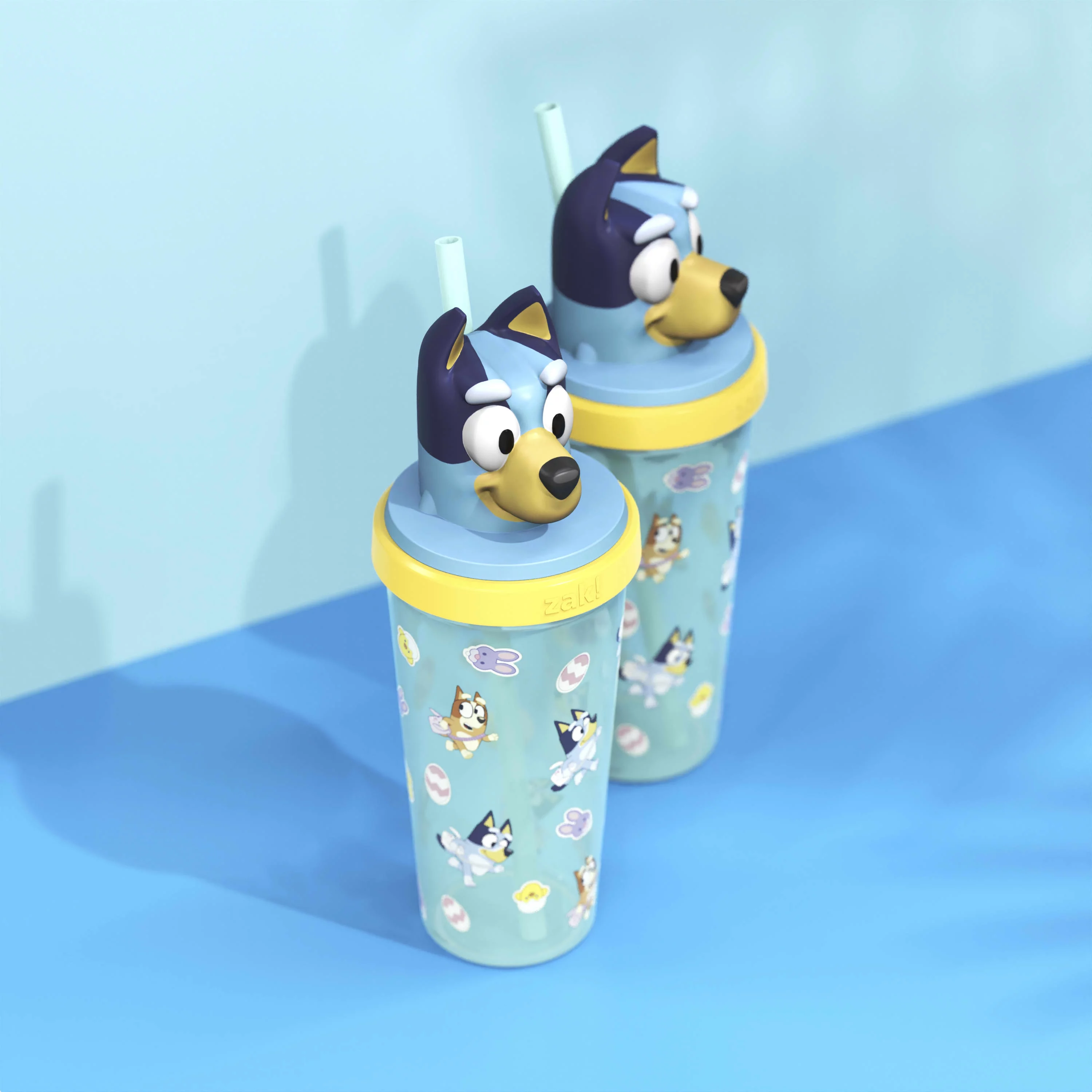 Bluey & Friends 18 oz. Plastic Tumbler with Straw and Sculpted Lid