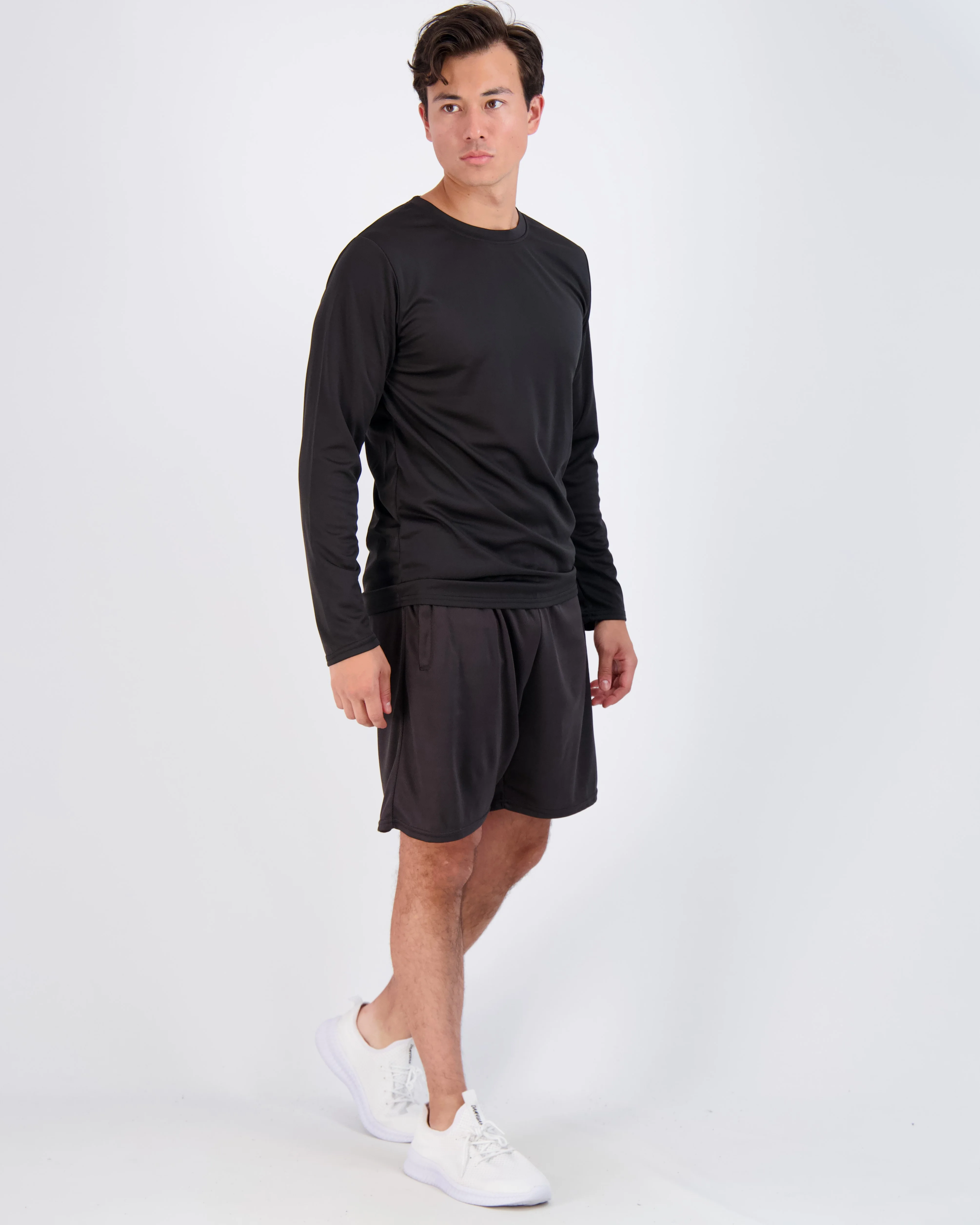 Real Essentials 3 & 5 Pack: Men's Mesh Quick Dry Athletic Long Sleeve T-Shirt UPF SPF UV Sun (Available In Big & Tall)