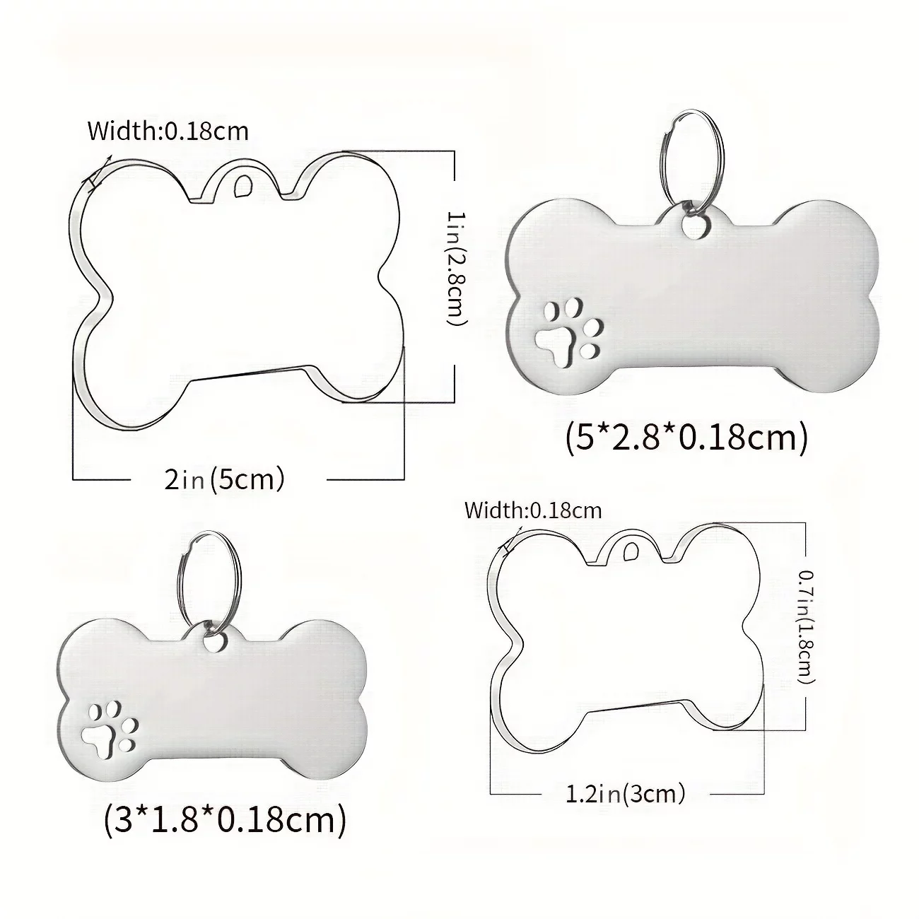 Personalized Dog Tags and Cat Tags - Engraved with Your Pet's Name & Phone Number - Bone Shape Collar Pendant Custom Pet Supplies