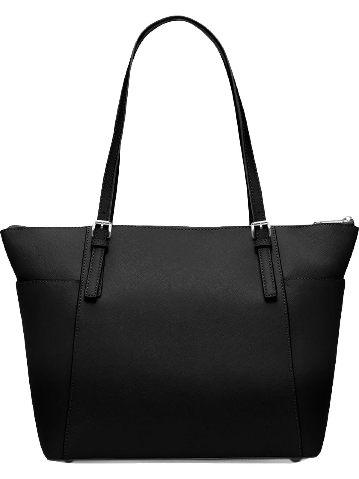 MICHAEL Jet Set East West Top Zip Large Tote Black/Silver