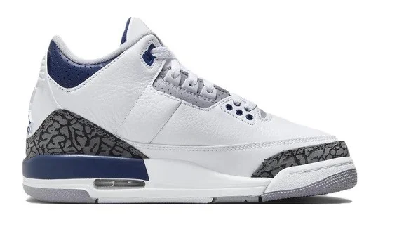 Big Kid's Jordan 3 Retro White/Midnight Navy (DM0967 140) - 4