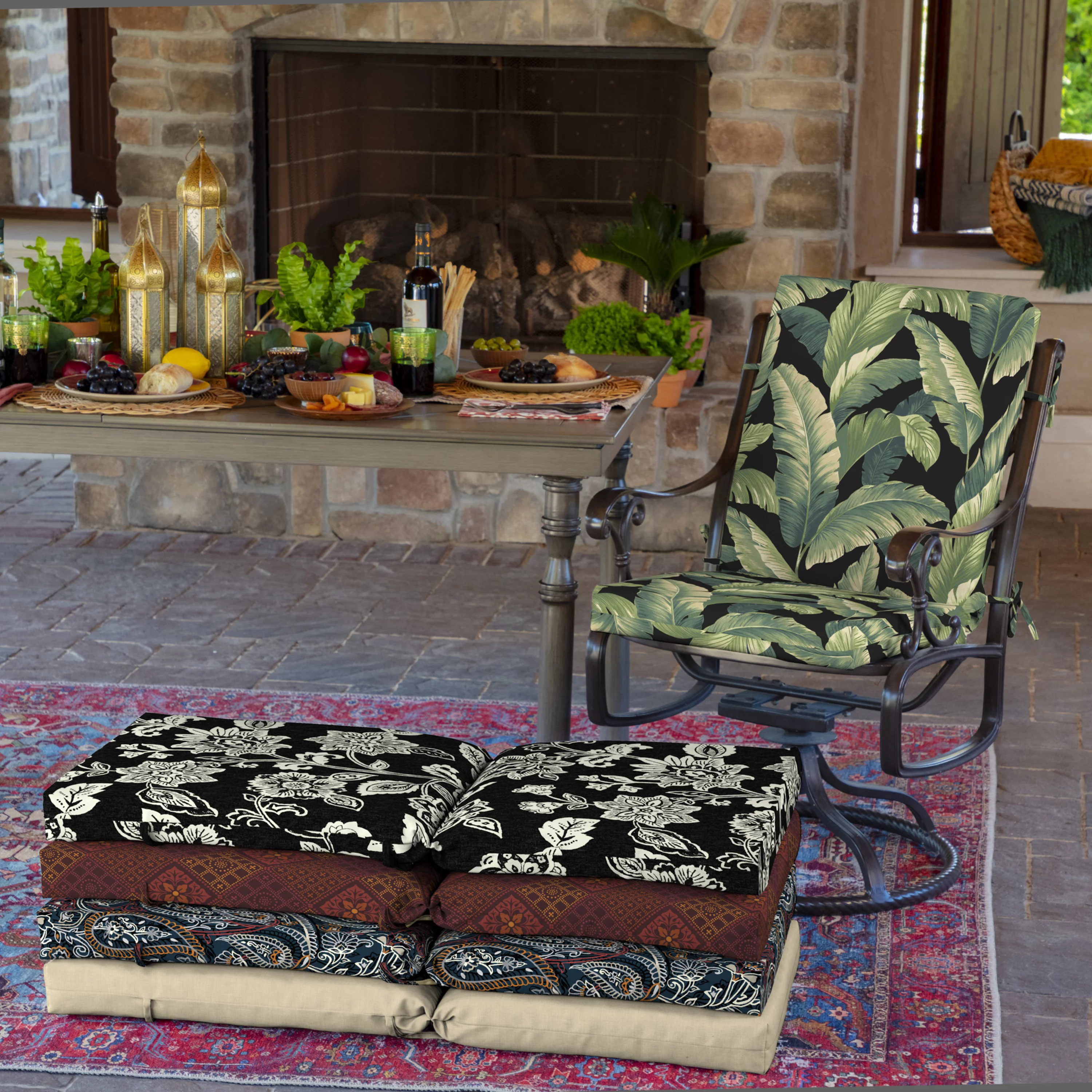 Arden Selections Outdoor Chair Cushion 16.5 x 18, Onyx Cebu