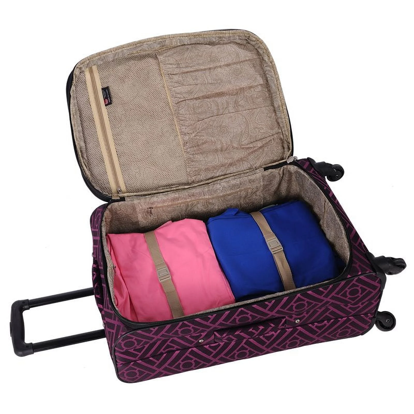 Long Lat Inc. AF 5P Astor Luggage Set Black Purple