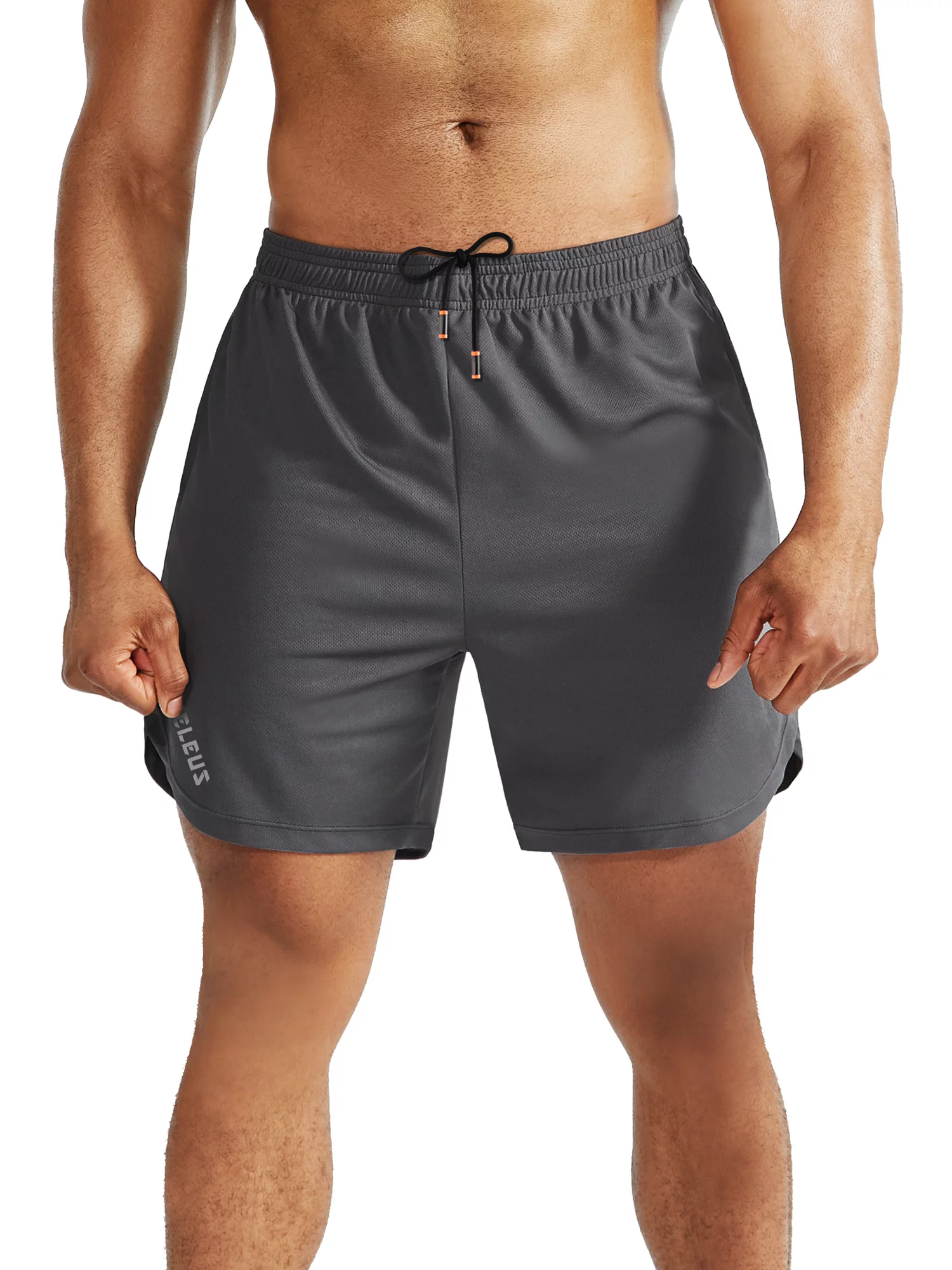 NELEUS Mens 2 in 1 Dry Fit Workout Shorts with Liner and Pockets,Black+Gray+White,US Size S