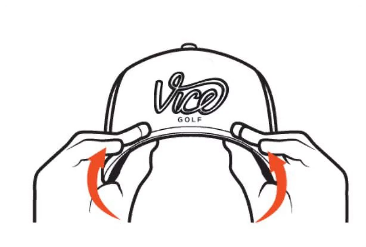 Vice Golf Hat Crew Cap, White Adjustable Size