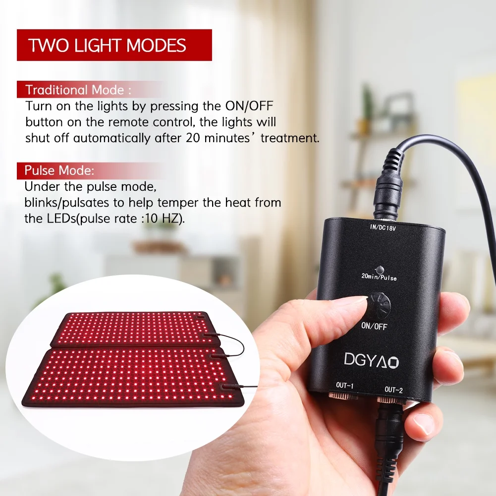 DGYAO Red Light Therap-y for Whole Body Muslce Relax with 880NM Near Infrared Light Large Pad