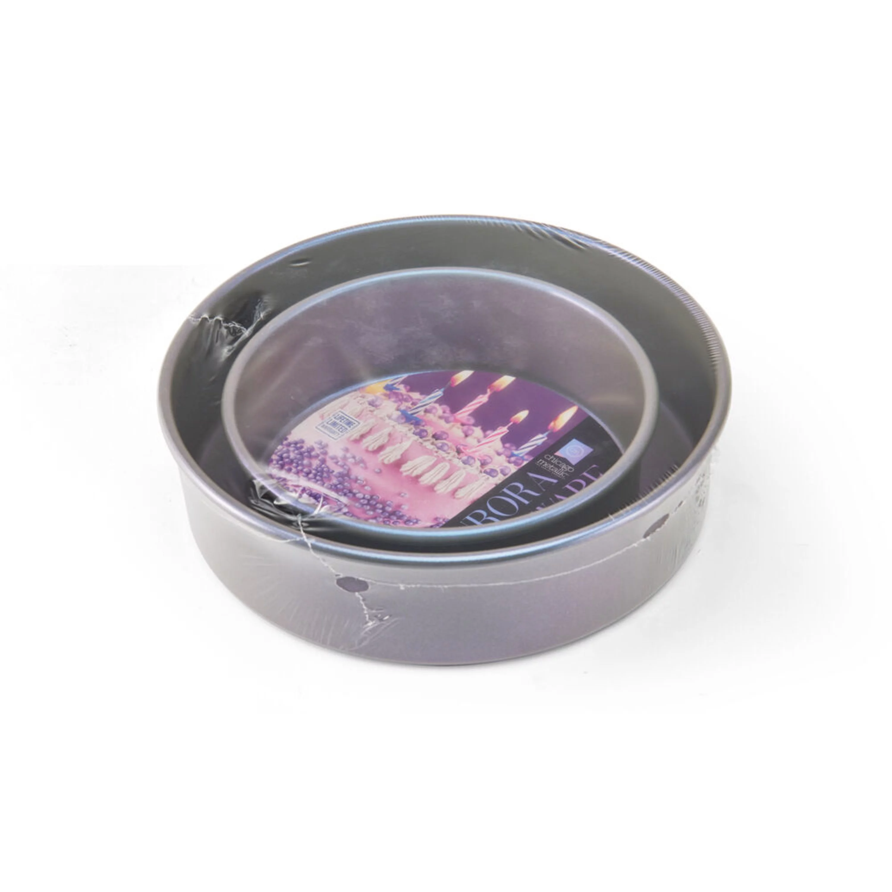 Chicago Metallic Aurora 2-piece Non-Stick Metal Round Cake Pan Set in Iridescent