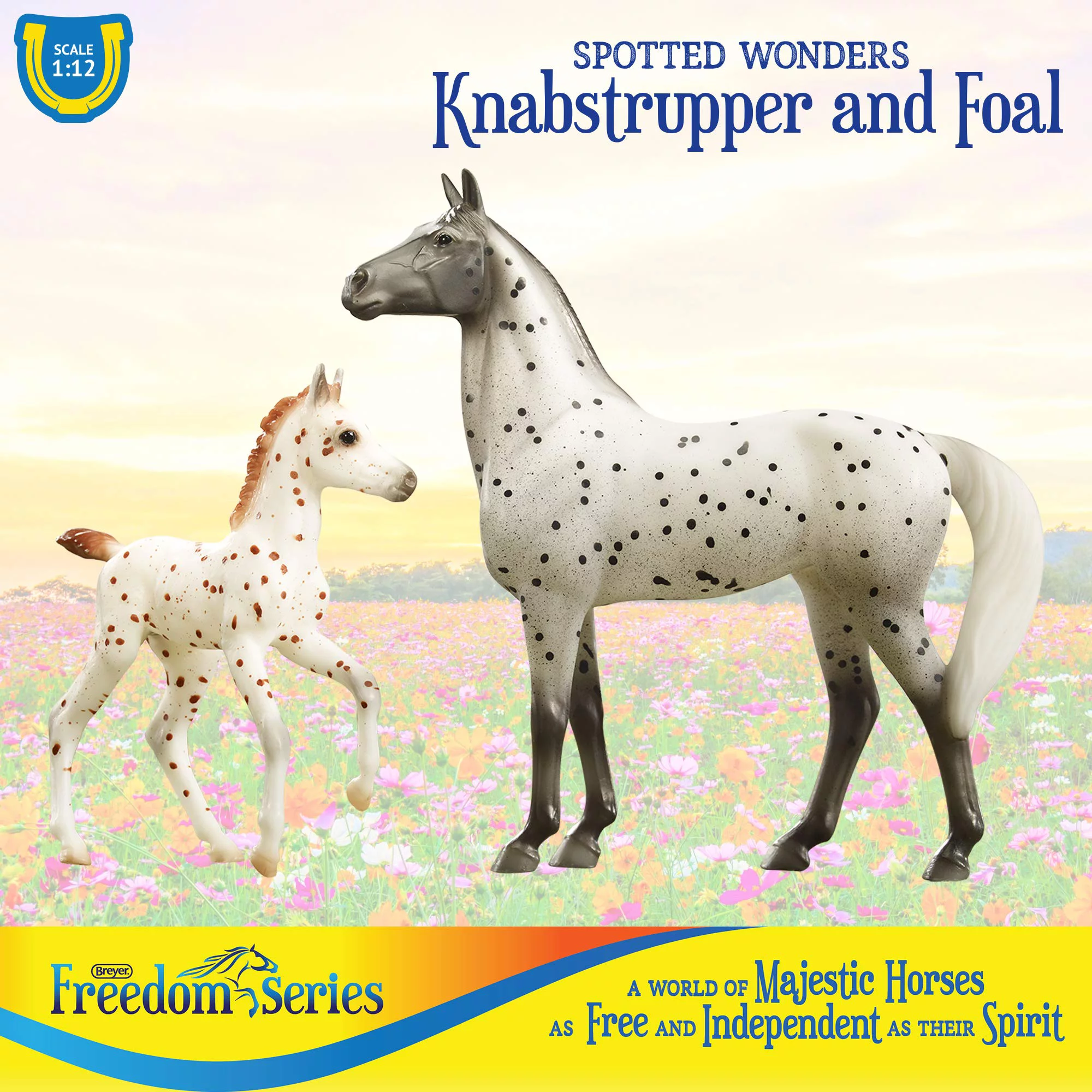 Breyer Classics Freedom Series Spotted Wonders Horse and Foal Toy Figure Set - 1:12 Scale