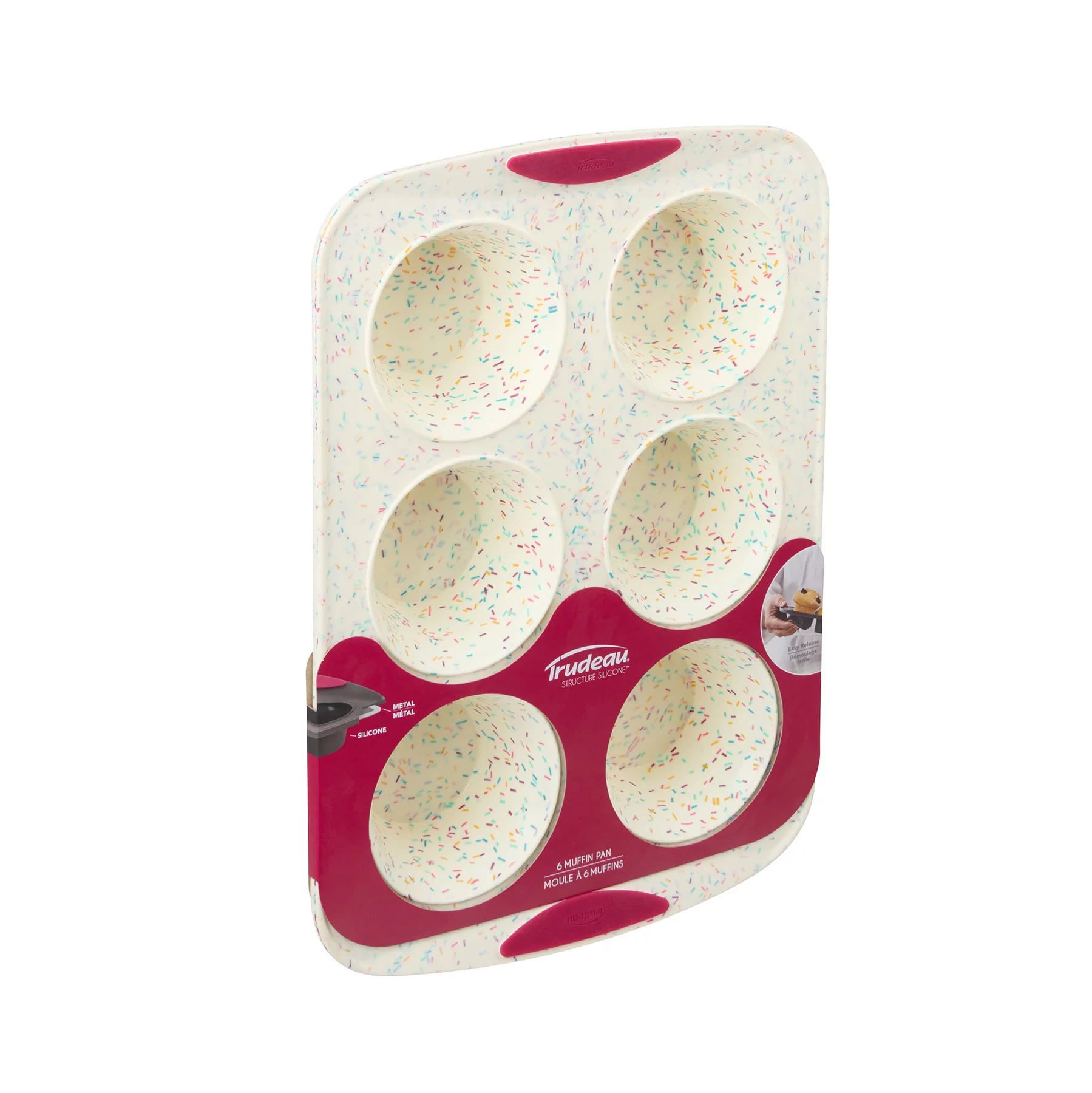Trudeau White Confetti 6-Count Jumbo Muffin Pan