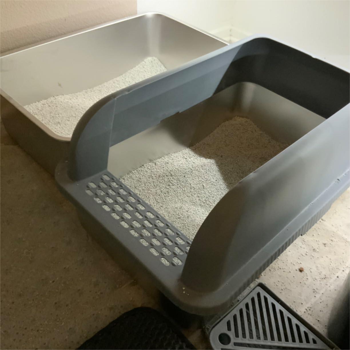 Vagascape Enclosed Stainless Steel Cat Litter Box with Lid, XL Extra Large Litter Box for Big Cats, Metal Litter Box High Sided