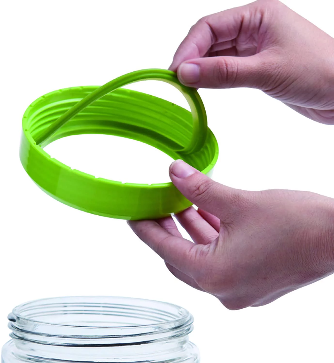 Elemental Kitchen Glass Jar Food Storage Container Set w/ Stainless Steel Measuring Cup Lids - 3 Piece Set