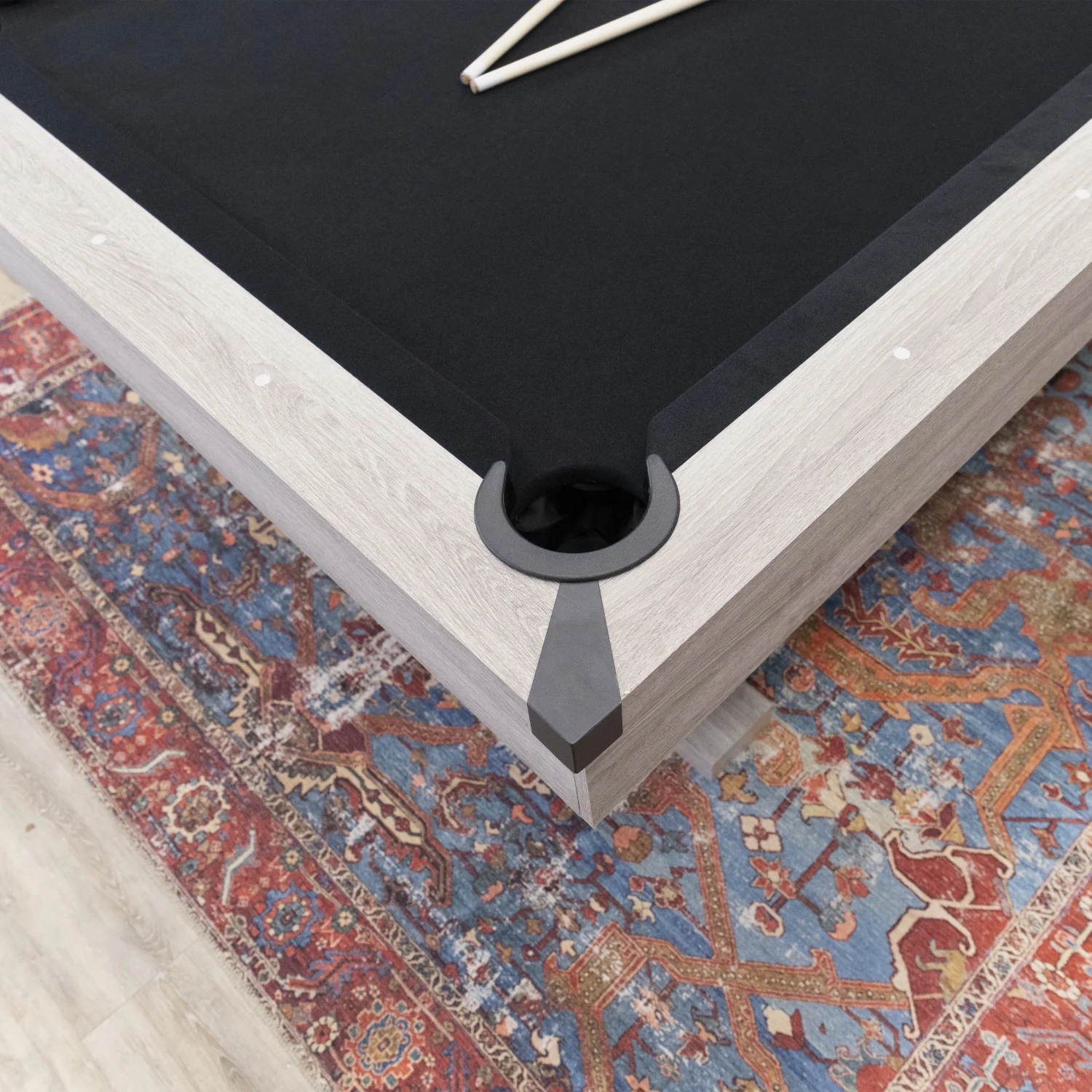 American Legend Kirkwood 90” Billiard Table with Rustic Finish, K-Shaped Legs and Black Cloth