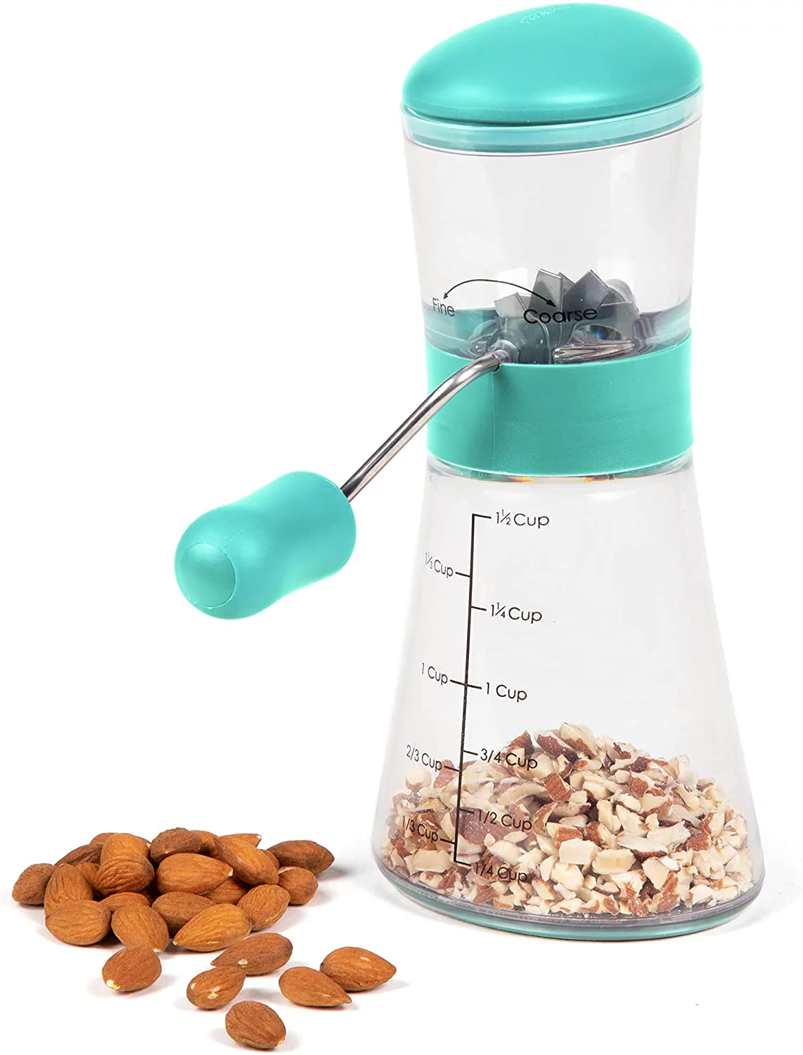 Prepworks by Progressive Nut Chopper with Non-Skid Base, Turquoise