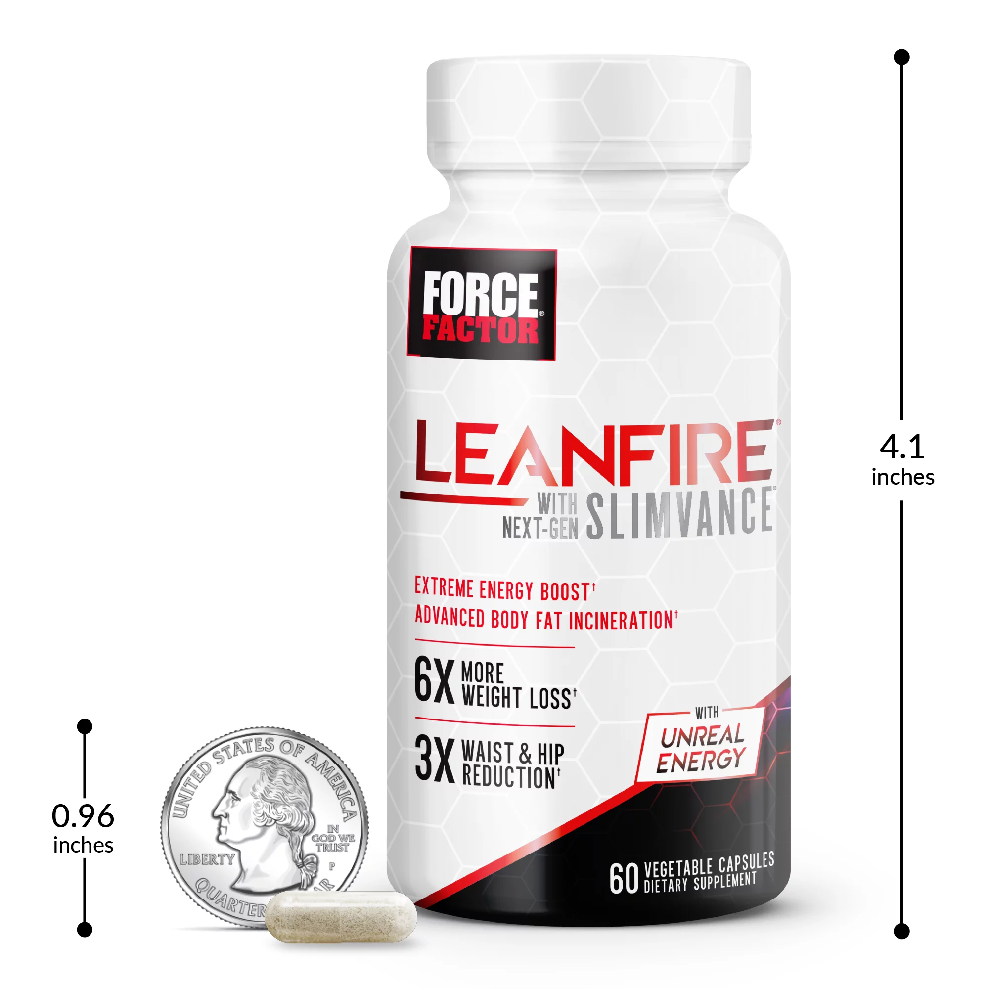 Force Factor LeanFire with Next-Gen SLIMVANCE, Fat Burner Supplement, 60 Count