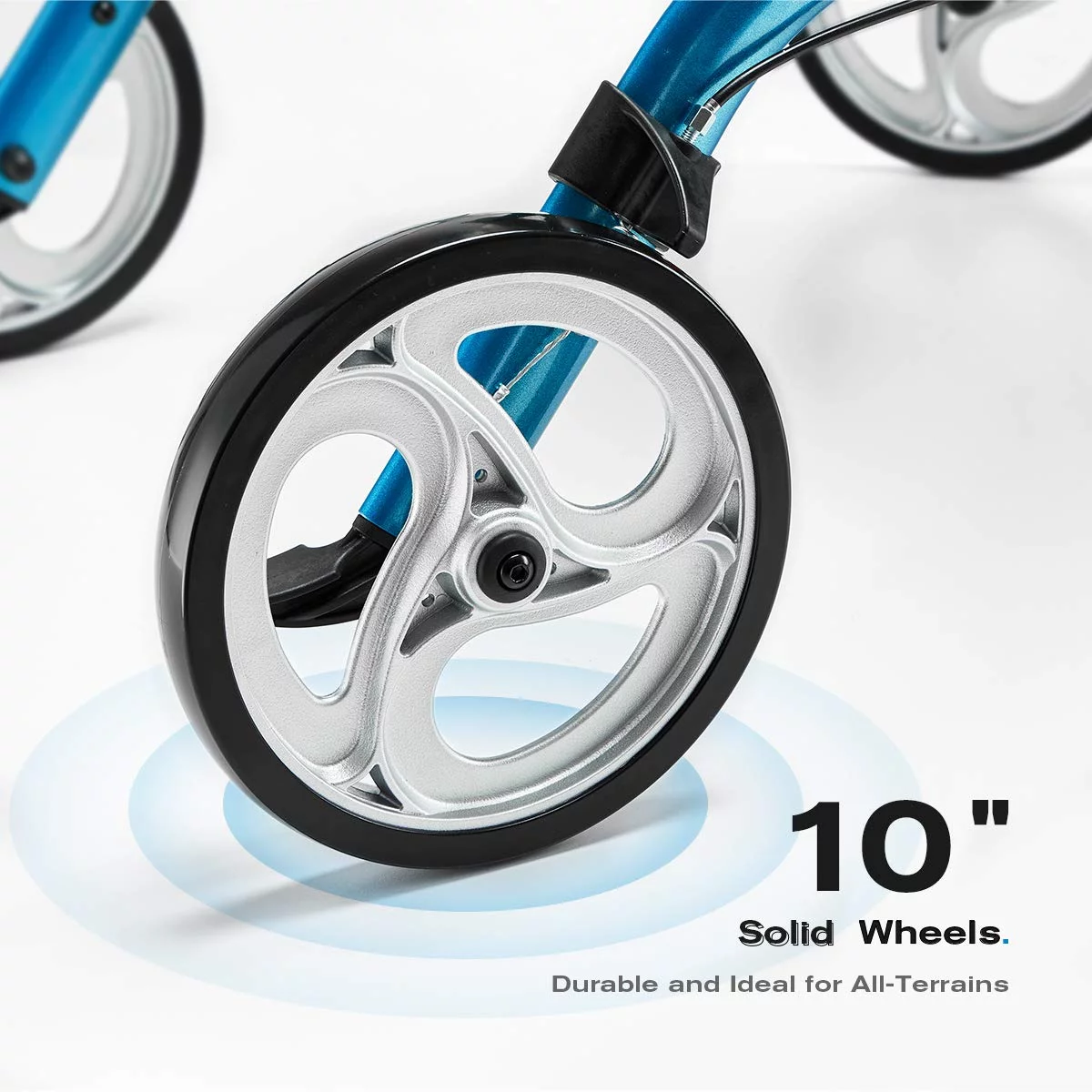 OasisSpace 2 in 1 Rollator Walker with Footrest - Transport Walker Chair with 10 inch Wheels, Walker with Cup Holder for Adult