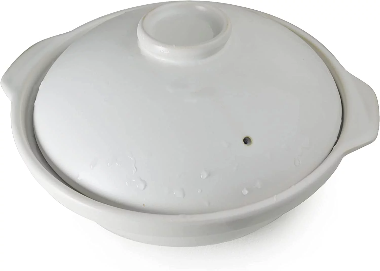 Casserole Clay Pot Heat-resistant Premium Ceramic Bowls Lid Cooking Soup Black White (Black 60oz)