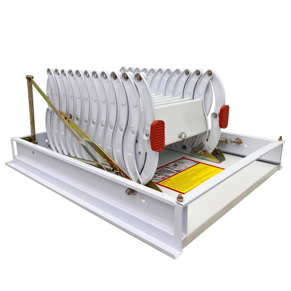 INTSUPERMAI Side Mounted Attic Loft Ladder Stairs Extension Ladder 11 Steps Al-Mg Alloy White