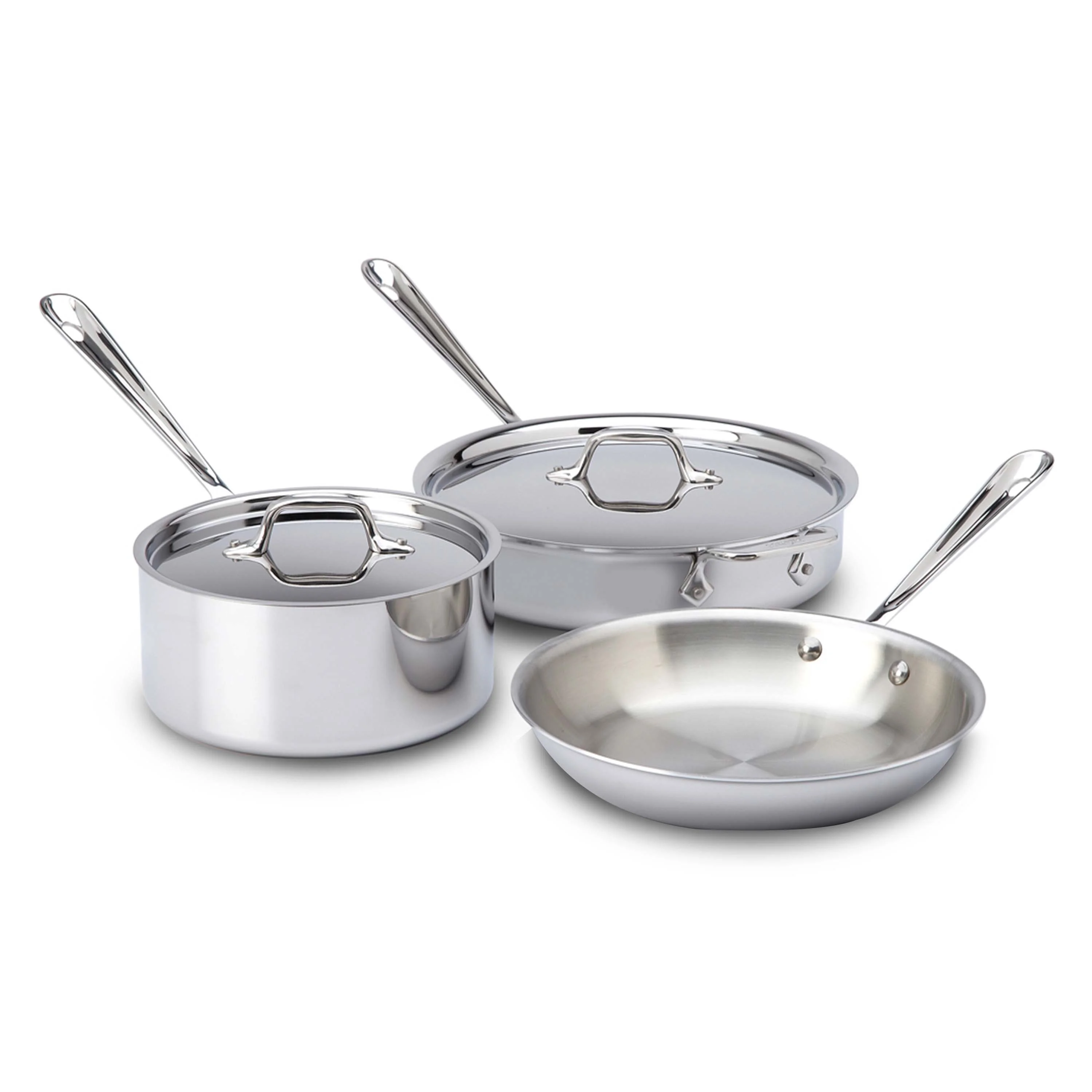 All-Clad D3 Stainless 3-ply Bonded Cookware Set, 5 piece Set